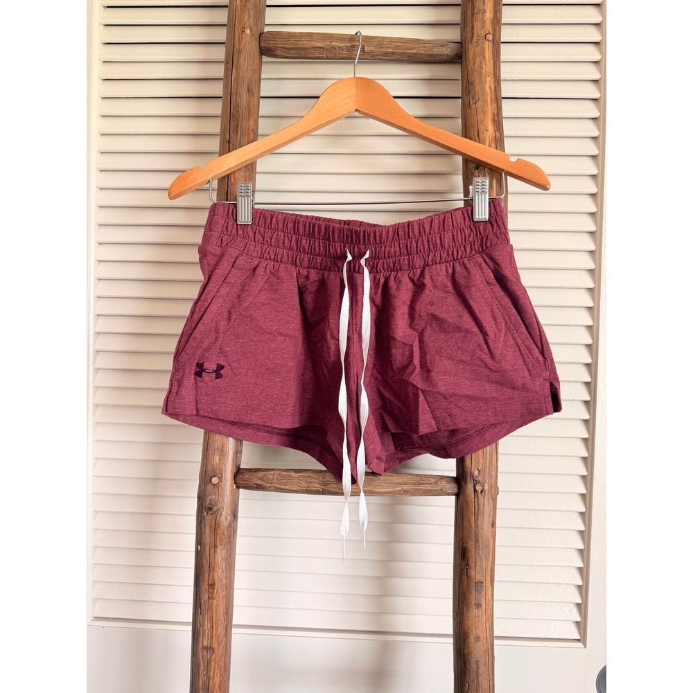 Under Armour‎ Womens Heathered Maroon Drawstring Athletic Shorts Small NWT